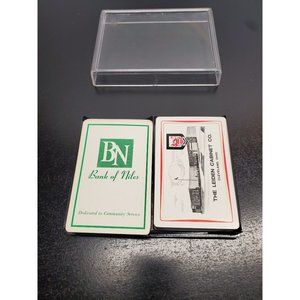 Vintage 2 set of cards in holder - Bank of Niles & The Leiden‎ Cabinet Co.